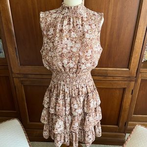 Express sleeveless mock neck tiered ruffle dress Sz S